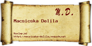 Macsicska Delila névjegykártya